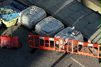 Photograph of building works outside the Dugald Stewart Building. Possible copyright Graeme Bullfield. One of the images has a computer generated watercolour effect.